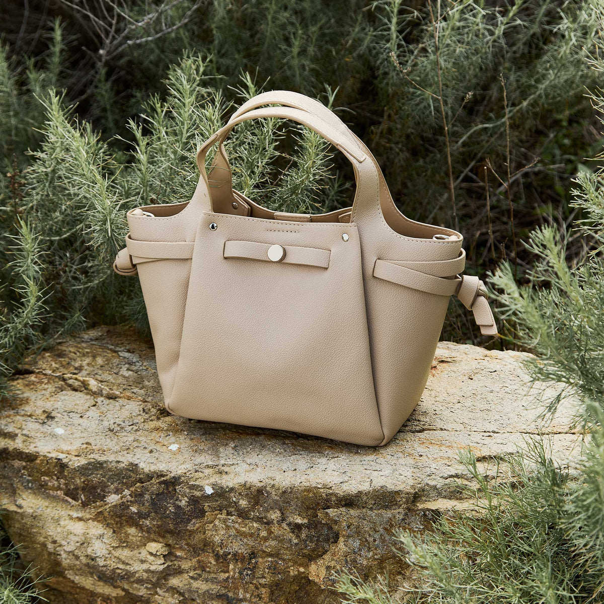 Sky Avril Recycled Vegan Leather Top Handle Bag - Melie Bianco