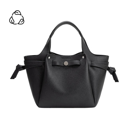 Black Avril Recycled Vegan Leather Top Handle Bag - Melie Bianco