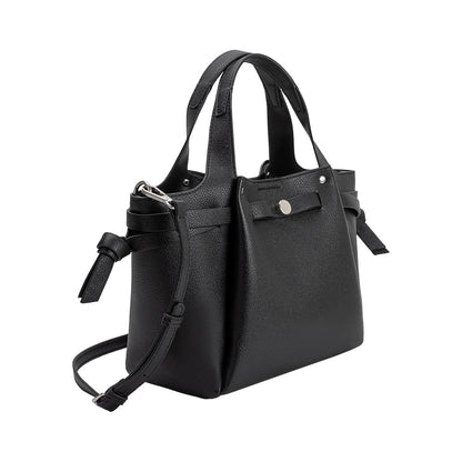 Black Avril Recycled Vegan Leather Top Handle Bag - Melie Bianco
