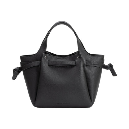 Black Avril Recycled Vegan Leather Top Handle Bag - Melie Bianco