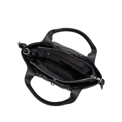 Black Avril Recycled Vegan Leather Top Handle Bag - Melie Bianco