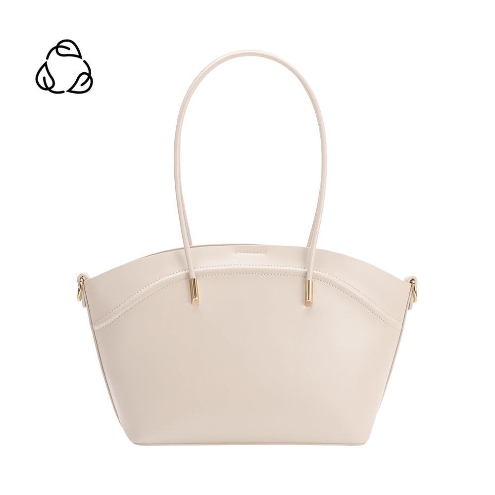Ivory Hazel Recycled Vegan Leather Tote Bag - Melie Bianco