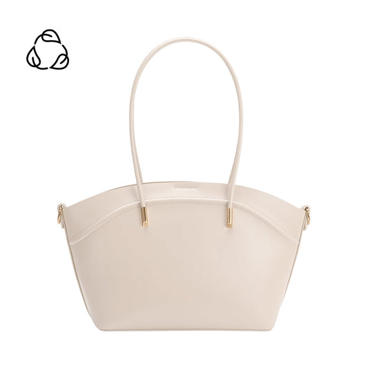 Ivory Hazel Recycled Vegan Leather Tote Bag - Melie Bianco