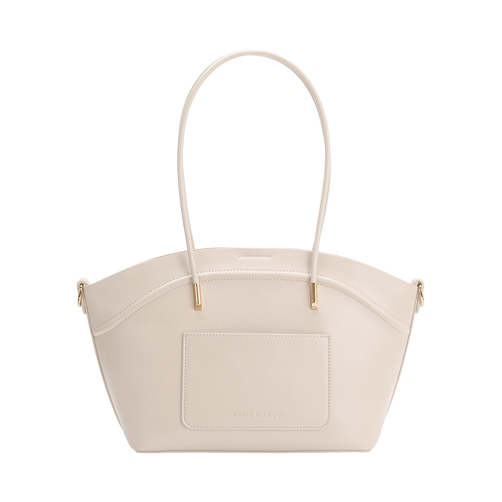 Ivory Hazel Recycled Vegan Leather Tote Bag - Melie Bianco