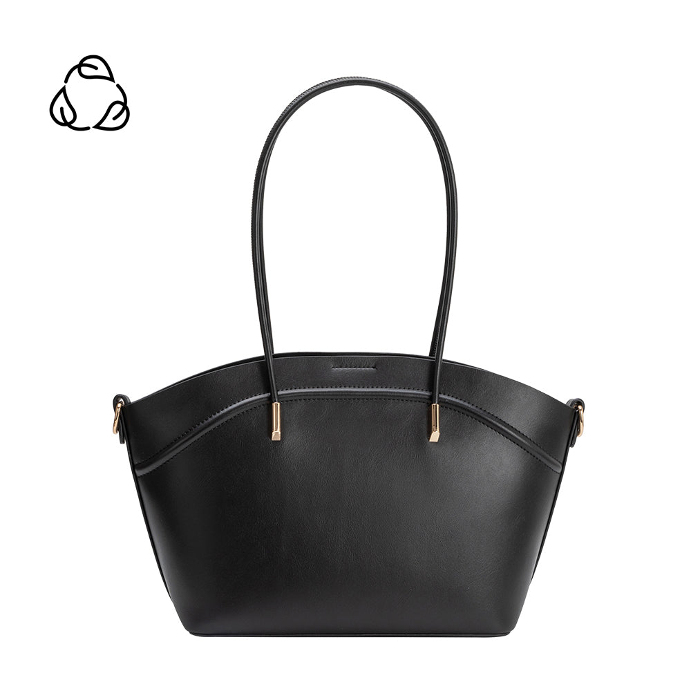 Black Hazel Recycled Vegan Leather Tote Bag - Melie Bianco