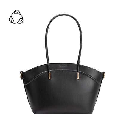 Black Hazel Recycled Vegan Leather Tote Bag - Melie Bianco