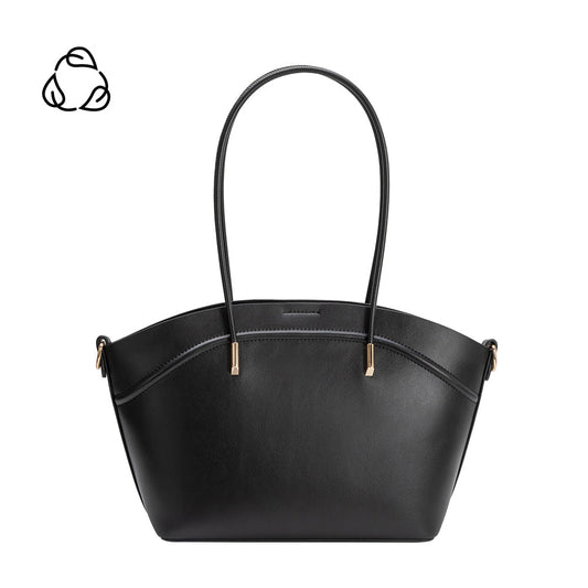 Black Hazel Recycled Vegan Leather Tote Bag - Melie Bianco
