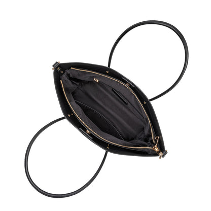 Black Hazel Recycled Vegan Leather Tote Bag - Melie Bianco