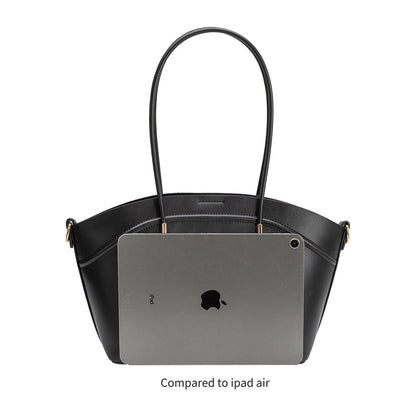 Black Hazel Recycled Vegan Leather Tote Bag - Melie Bianco