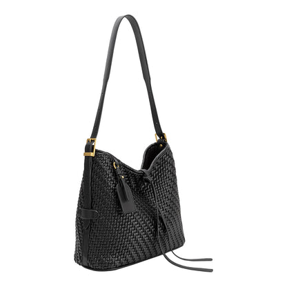Black Thalia Recycled Vegan Leather Tote Bag - Melie Bianco