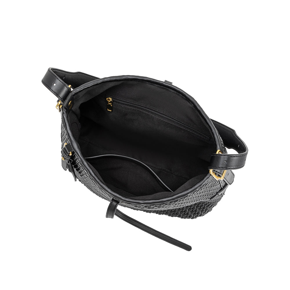 Black Thalia Recycled Vegan Leather Tote Bag - Melie Bianco