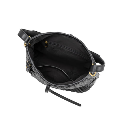 Black Thalia Recycled Vegan Leather Tote Bag - Melie Bianco