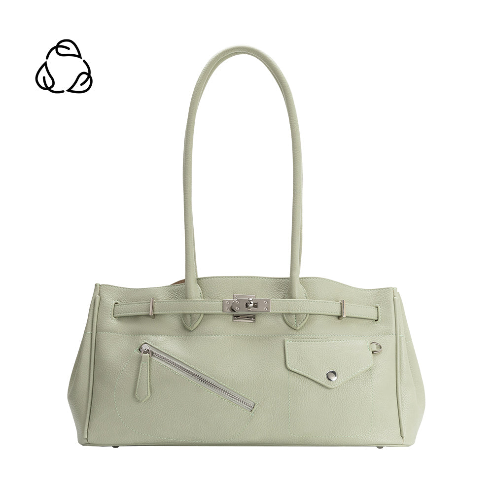 Mint Rocky Recycled Vegan Leather Shoulder Bag - Melie Bianco