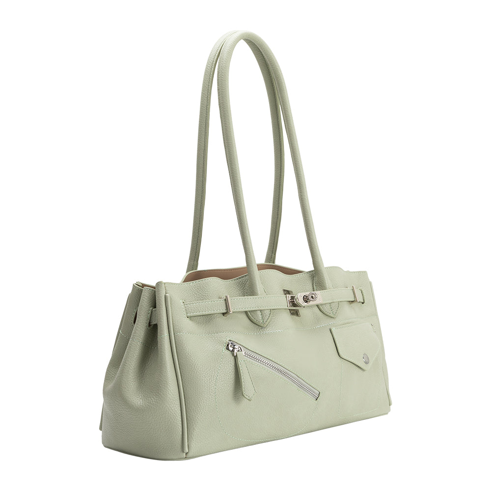 Mint Rocky Recycled Vegan Leather Shoulder Bag - Melie Bianco