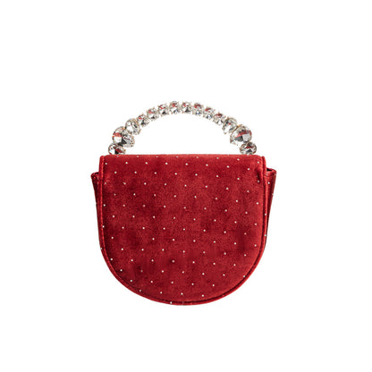 Red Trudie Velvet Crossbody Bag - Melie Bianco