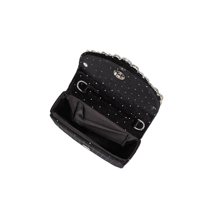 Black Trudie Velvet Crossbody Bag - Melie Bianco