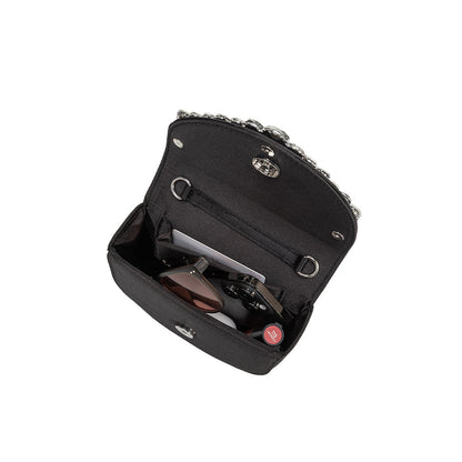 Black Trudie Velvet Crossbody Bag - Melie Bianco