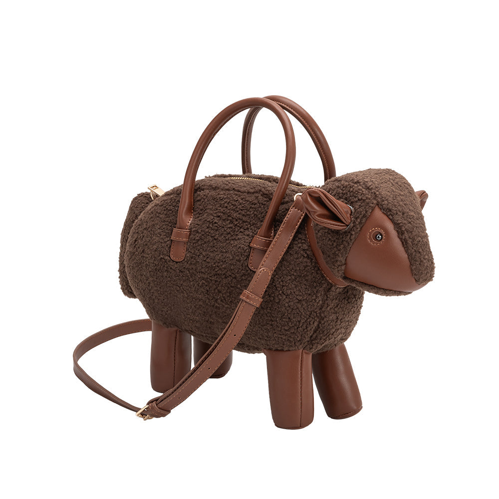 Chocolate Sheep Vegan Leather Crossbody Bag - Melie Bianco