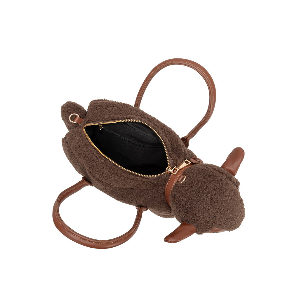 Chocolate Sheep Vegan Leather Crossbody Bag - Melie Bianco