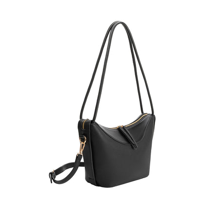 Black Wesley Recycled Vegan Leather Shoulder Bag - Melie Bianco