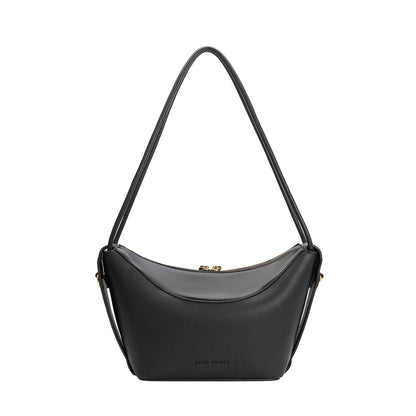 Black Wesley Recycled Vegan Leather Shoulder Bag - Melie Bianco