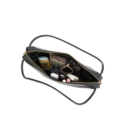 Black Wesley Recycled Vegan Leather Shoulder Bag - Melie Bianco