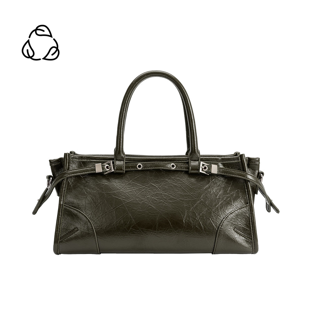 Olive Rhonda Recycled Vegan Leather Top Handle Bag - Melie Bianco