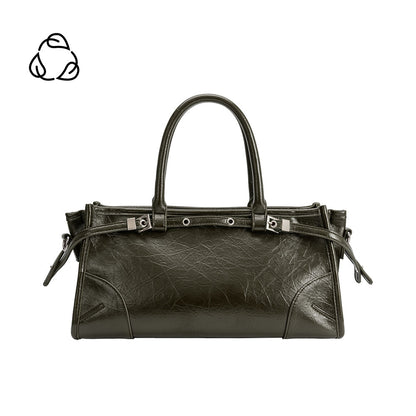 Olive Rhonda Recycled Vegan Leather Top Handle Bag - Melie Bianco