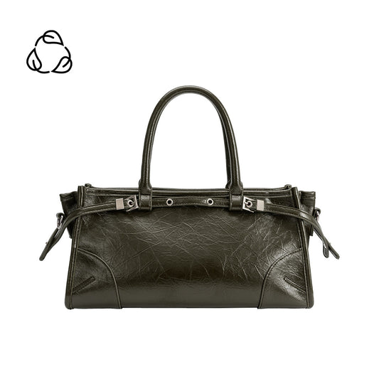 Olive Rhonda Recycled Vegan Leather Top Handle Bag - Melie Bianco