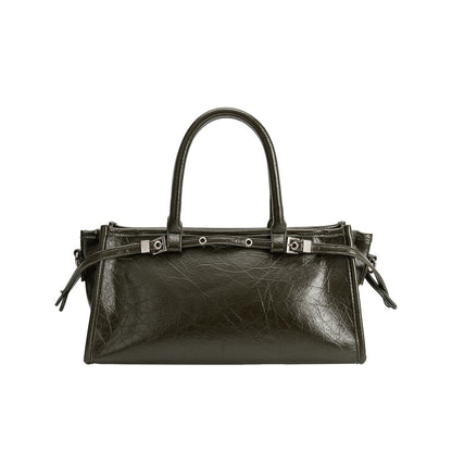 Olive Rhonda Recycled Vegan Leather Top Handle Bag - Melie Bianco