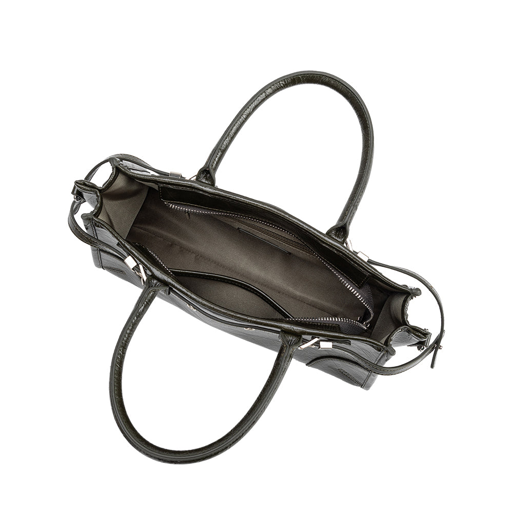 Olive Rhonda Recycled Vegan Leather Top Handle Bag - Melie Bianco