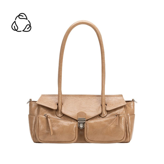Tan Ruthie Recycled Vegan Leather Shoulder Bag - Melie Bianco