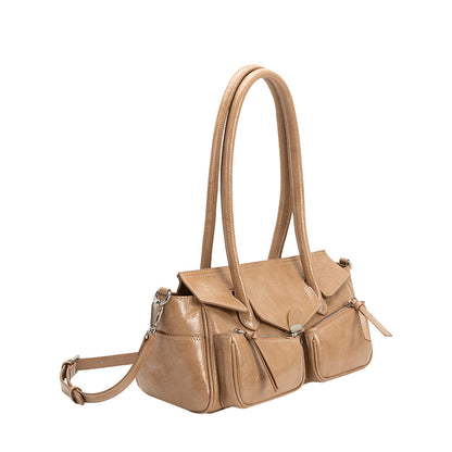 Tan Ruthie Recycled Vegan Leather Shoulder Bag - Melie Bianco