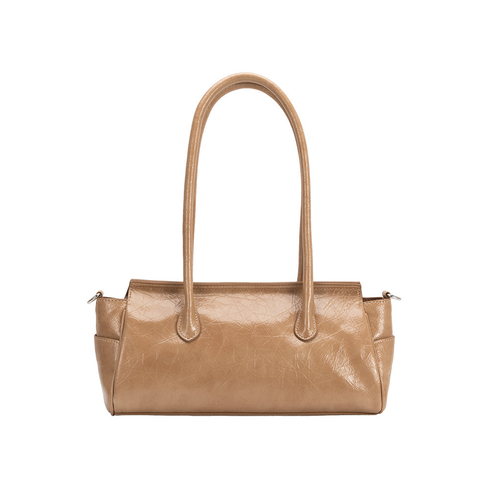 Tan Ruthie Recycled Vegan Leather Shoulder Bag - Melie Bianco
