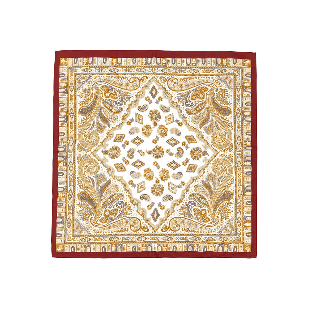 Burgundy Paisley Square Scarf - Melie Bianco