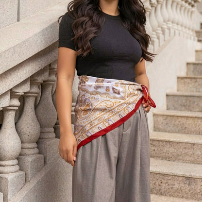 Burgundy Paisley Square Scarf - Melie Bianco