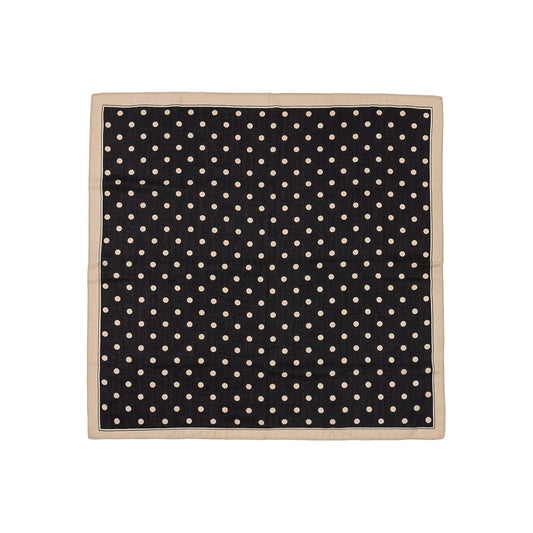 Black Polka Dot Square Scarf - Melie Bianco