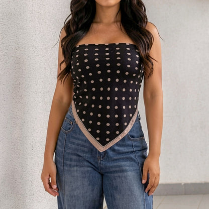 Black Polka Dot Square Scarf - Melie Bianco