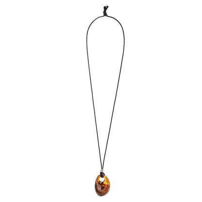 Tortoise Shell Necklace Cord Pendant - Melie Bianco