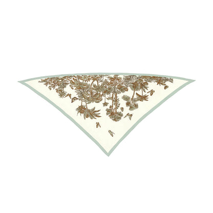 Cream Tropical Mint Triangle Scarf - Melie Bianco