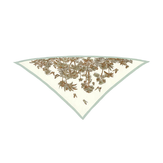 Cream Tropical Mint Triangle Scarf - Melie Bianco