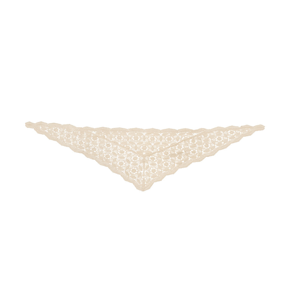 Ivory Scallop Crochet Belt Scarf - Melie Bianco