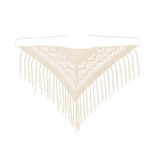 Natural Large Crochet Belt Scarf - Melie Bianco