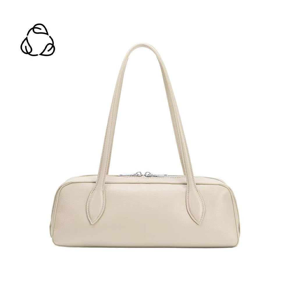 Ivory Serafina Recycled Vegan Leather Shoulder Bag - Melie Bianco
