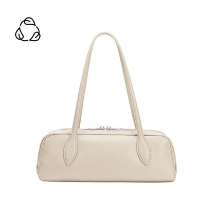 Ivory Serafina Recycled Vegan Leather Shoulder Bag - Melie Bianco