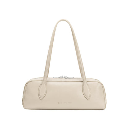 Ivory Serafina Recycled Vegan Leather Shoulder Bag - Melie Bianco