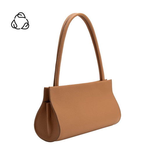 Tan Ryleigh Recycled Vegan Leather Shoulder Bag - Melie Bianco