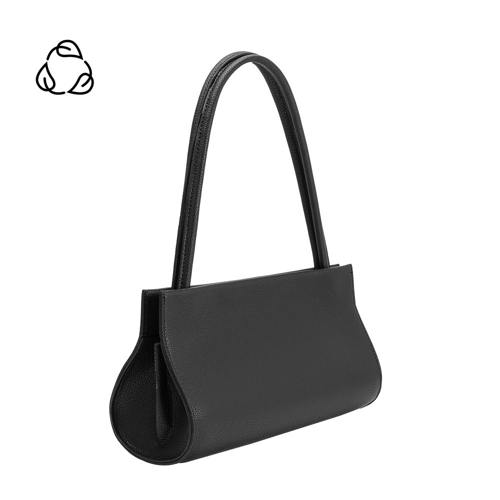 Black Ryleigh Recycled Vegan Leather Shoulder Bag - Melie Bianco