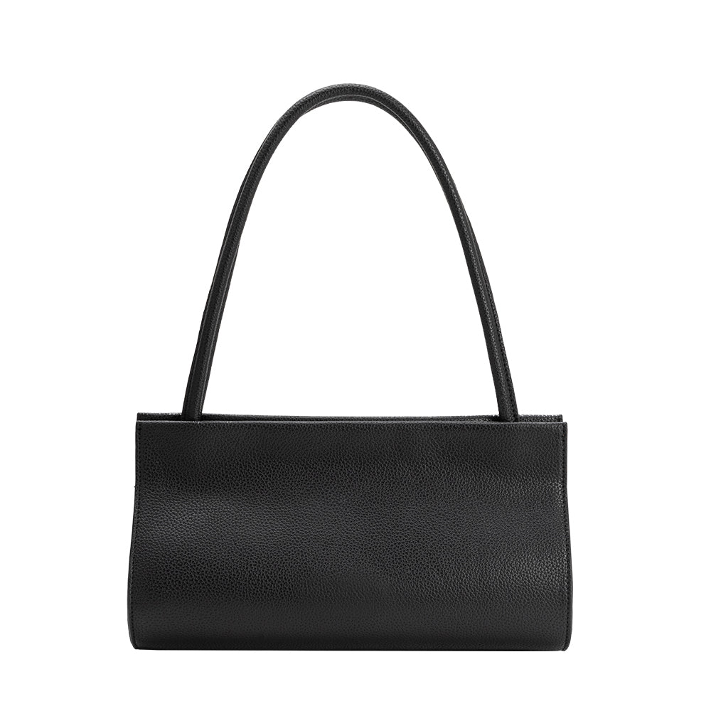 Black Ryleigh Recycled Vegan Leather Shoulder Bag - Melie Bianco