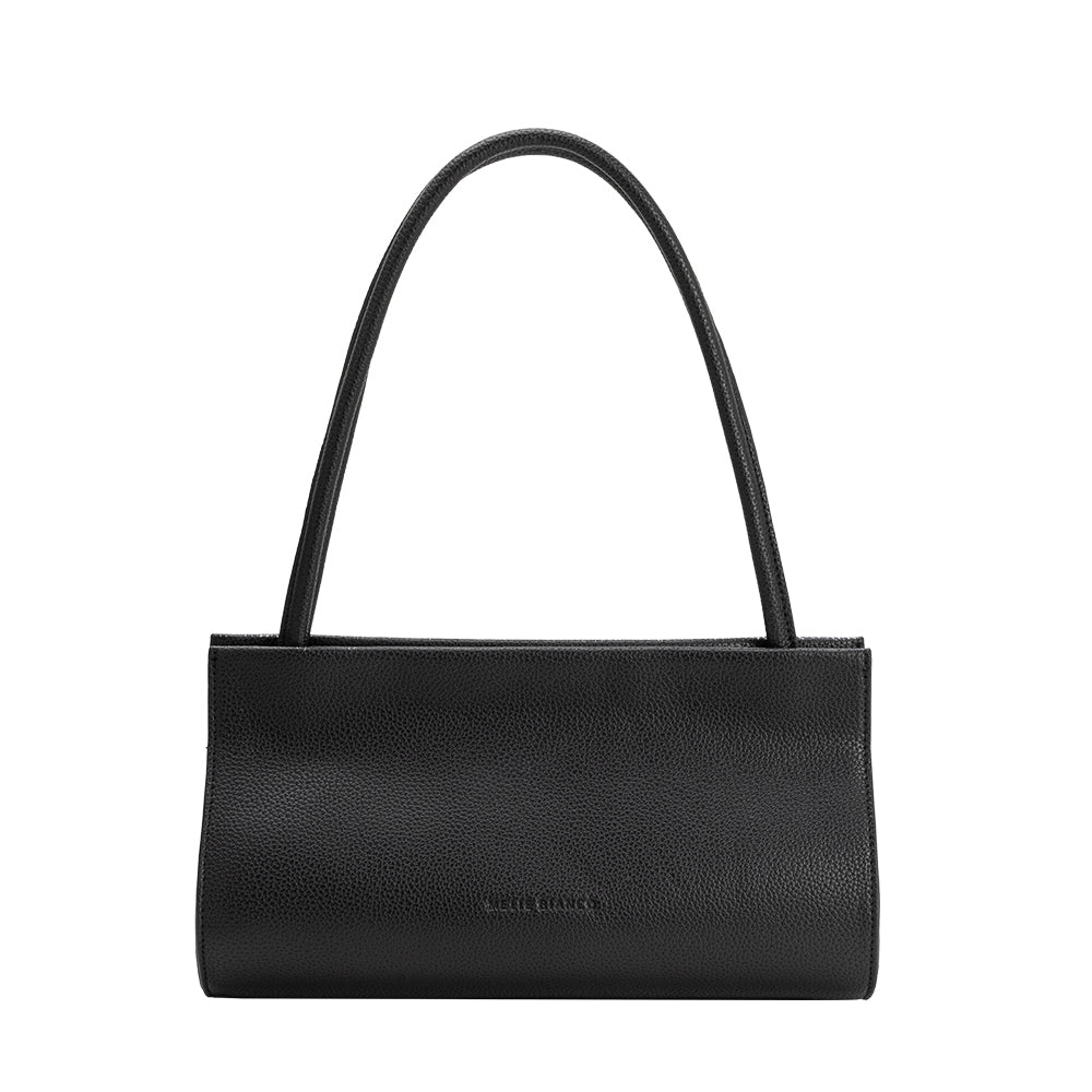 Black Ryleigh Recycled Vegan Leather Shoulder Bag - Melie Bianco